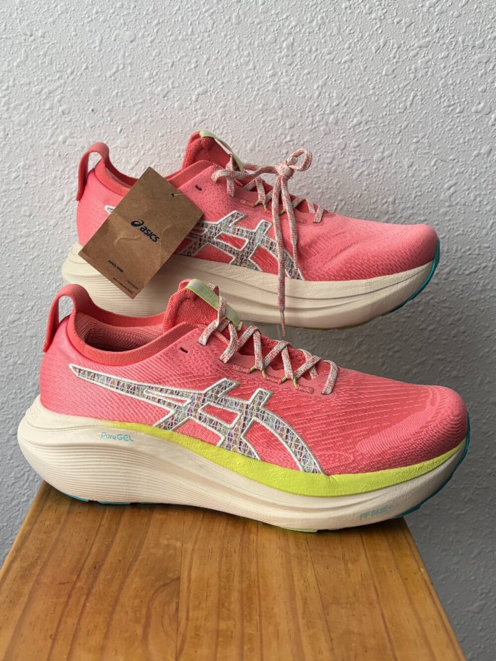 ASICS gel-nimbus 27 tr \ womens 12 \ mens 10.5 guava trail running shoes